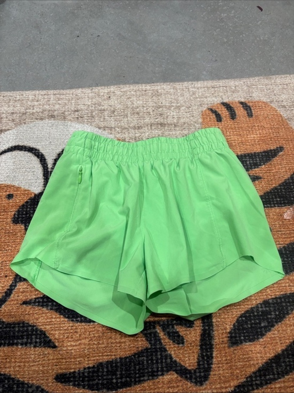 Athleta Bright Lime Layered Athletic Shorts